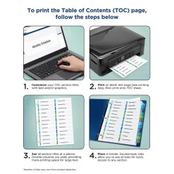 Dividers|Avery Ready Index Table of Contents Double Column Paper Dividers, 1-32 Tabs, Multicolor (11322)