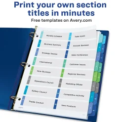 Dividers|Avery Ready Index Table of Contents Double Column Paper Dividers, 1-16 Tabs, Multicolor (11320)