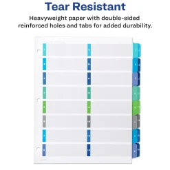 Dividers|Avery Ready Index Table of Contents Double Column Paper Dividers, 1-16 Tabs, Multicolor (11320)