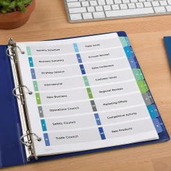 Dividers|Avery Ready Index Table of Contents Double Column Paper Dividers, 1-16 Tabs, Multicolor (11320)