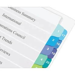 Dividers|Avery Ready Index Table of Contents Double Column Paper Dividers, 1-16 Tabs, Multicolor (11320)