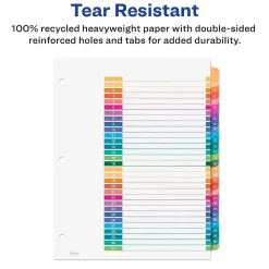 Dividers|Avery Ready Index Table of Contents EcoFriendly Paper Dividers, 1-31 Tabs, Multicolor (11084)