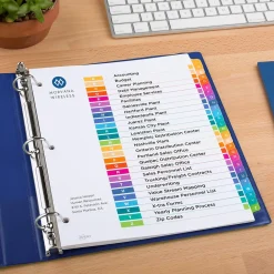 Dividers|Avery Ready Index Table of Contents EcoFriendly Paper Dividers, A-Z Tabs, Multicolor (11085)