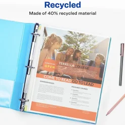 Sheet Protectors|Avery Recycled Economy Lightweight Sheet Protectors, 8-1/2" x 11", Clear, 100/Box (75539)