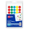 Labels|Avery See-Through Hand Written Color Coding Labels, 3/4" Dia., Translucent Assorted Colors, 35/Sheet, 29 Sheets/Pack (5473)