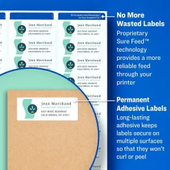 Best Avery Send & Reply Piggyback Laser/Inkjet Mailing Labels, 1-5/8" x 4" Outer, 1" x 3" Inner, 240 Labels/Pack (5735)