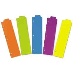 Dividers|Avery Snap-In Plastic Bookmark Dividers, Assorted Colors with White Labels, Set of 5 (24908)