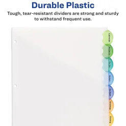 Dividers|Avery Style Edge Insertable Plastic Dividers with Pocket, 8 Tabs, Multicolor (11293)