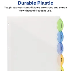 Dividers|Avery Style Edge Insertable Plastic Dividers with Pocket, 5 Tabs, Multicolor (11292)