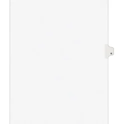 Dividers|Avery Style Individual Legal Divider, Tab K, 8.5" x 11", White, 25/Set (01411)