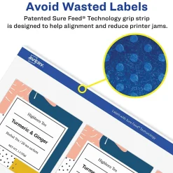 Clearance Avery Sure Feed Inkjet Shipping Labels, 2" x 4", White, 200 Labels/Pack (8253)
