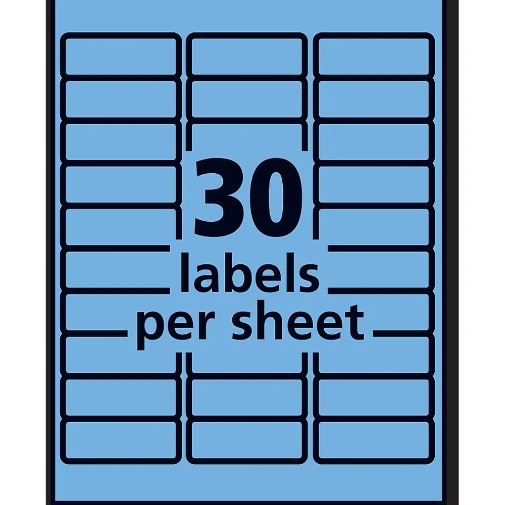 Hot Avery Sure Feed Laser Address Labels, 1" x 2 5/8", , 750 Labels/Pack (5980) Pastel Blue