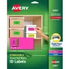 Labels|Avery Sure Feed Laser/Inkjet ID Labels, 2 x 4, Assorted Neon, 120 Labels/Pack (6481)