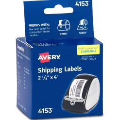 Labels|Avery Thermal Shipping Labels, 2-1/8" x 4", White, 140 Labels/Box (4153)