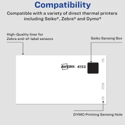 Labels|Avery Thermal Shipping Labels, 2-1/8" x 4", White, 140 Labels/Box (4153)
