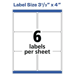 Avery TrueBlock Inkjet Shipping Labels, 3-1/3
