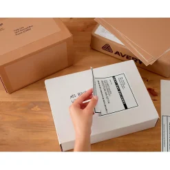 Labels|Avery TrueBlock Inkjet Shipping Labels with Paper Receipts, 5-1/16