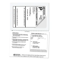 Labels|Avery TrueBlock Inkjet Shipping Labels with Paper Receipts, 5-1/16