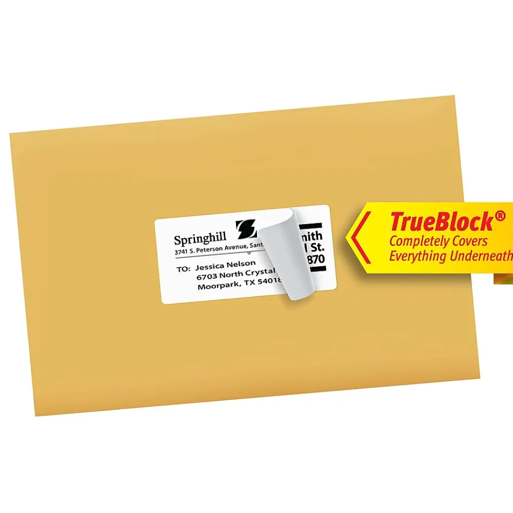 New Avery TrueBlock Laser Shipping Labels, 2" x 4", White, 1,000 Labels/Box (5163)