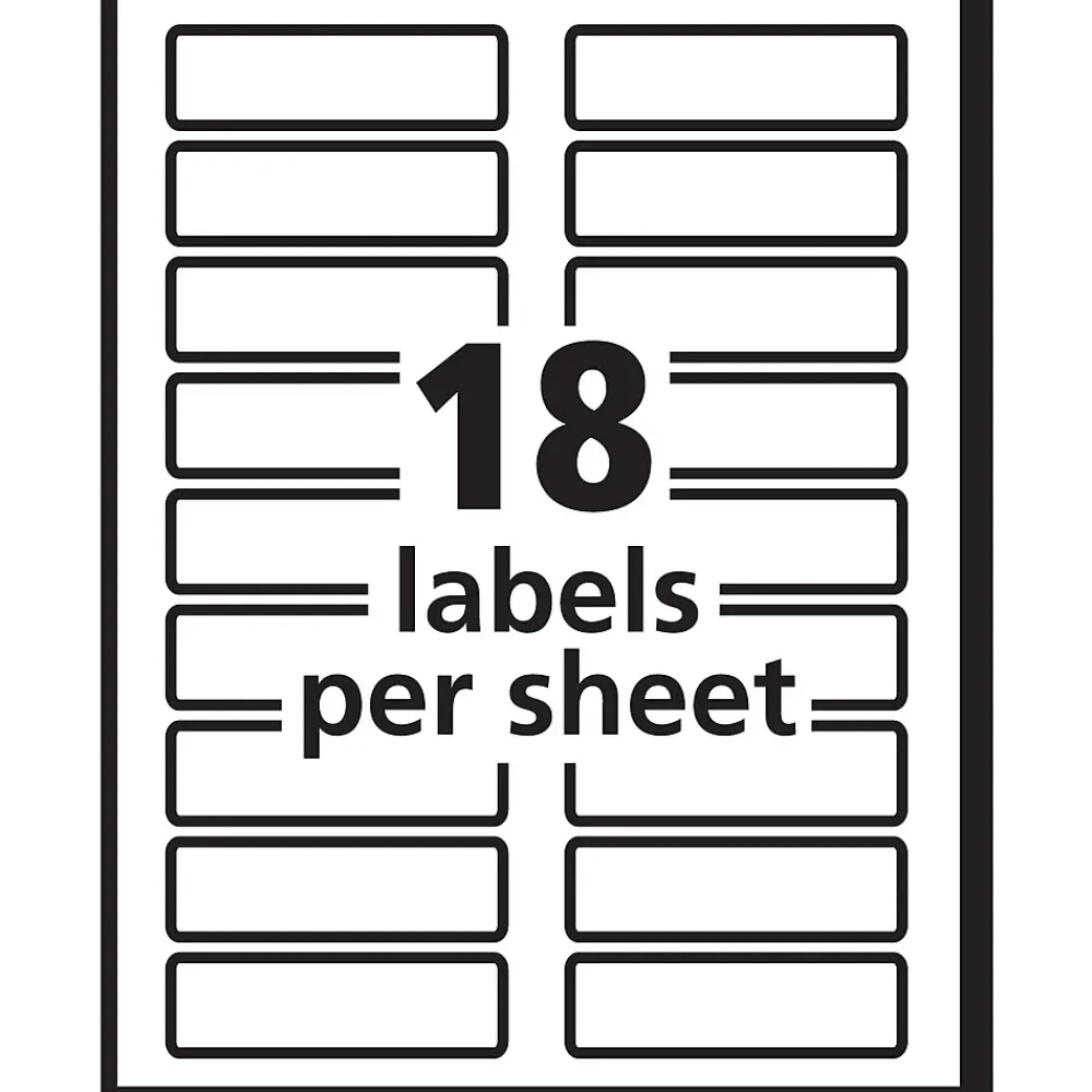 Labels|Avery TrueBlock Laser/Inkjet Extra Large File Folder Labels, 15/16" x 3-7/16", White, 450 Labels/Pack (5027)