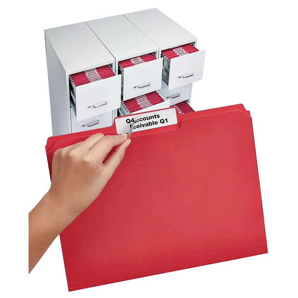 Labels|Avery TrueBlock Laser/Inkjet Extra Large File Folder Labels, 15/16" x 3-7/16", White, 450 Labels/Pack (5027)