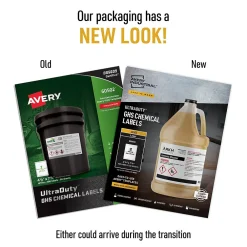 Labels|Avery UltraDuty Waterproof Laser GHS Chemical Labels 4-3/4