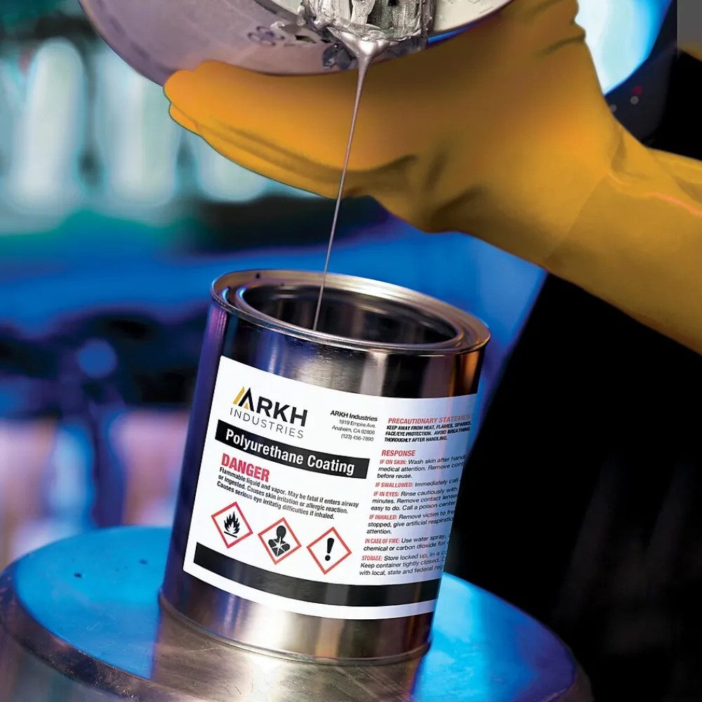 Labels|Avery UltraDuty Waterproof Laser GHS Chemical Labels 4-3/4" x 7-3/4", White, 100 Labels/Box (60502)