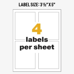 Clearance Avery UltraDuty Waterproof Laser GHS Chemical Labels, 3 1/2