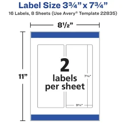 Labels|Avery Waterproof Wraparound Laser/Pigment-Inkjet Rectangle Labels, 3 1/4