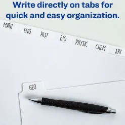 Dividers|Avery Write & Erase Paper Dividers, 8 Tabs, White, 24 Sets/Box (11507)