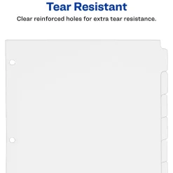 Dividers|Avery Write & Erase Paper Dividers, 8 Tabs, White, 24 Sets/Box (11507)