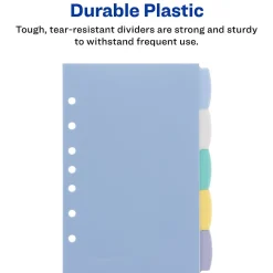 Dividers|Avery Write & Erase Plastic Mini Dividers, 5 Tabs, Multicolor (16180)