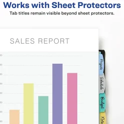 Dividers|Avery Write & Erase Pocket Plastic Dividers, 8 Tabs, Multicolor (16177)