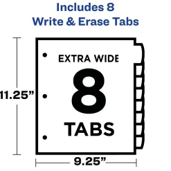 Dividers|Avery Write & Erase Pocket Plastic Dividers, 8 Tabs, Multicolor (16177)
