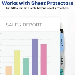 Dividers|Avery Write & Erase Pocket Plastic Dividers, 5 Tabs, Multicolor (16176)