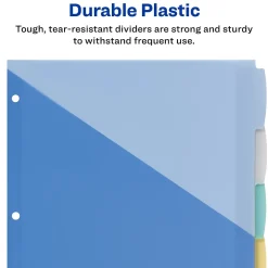 Dividers|Avery Write & Erase Pocket Plastic Dividers, 5 Tabs, Multicolor (16176)