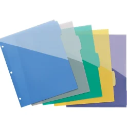 Dividers|Avery Write & Erase Pocket Plastic Dividers, 5 Tabs, Multicolor (16176)