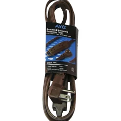 Axis 8' Extension Cord, 3-Outlet, Brown (KIT45504)