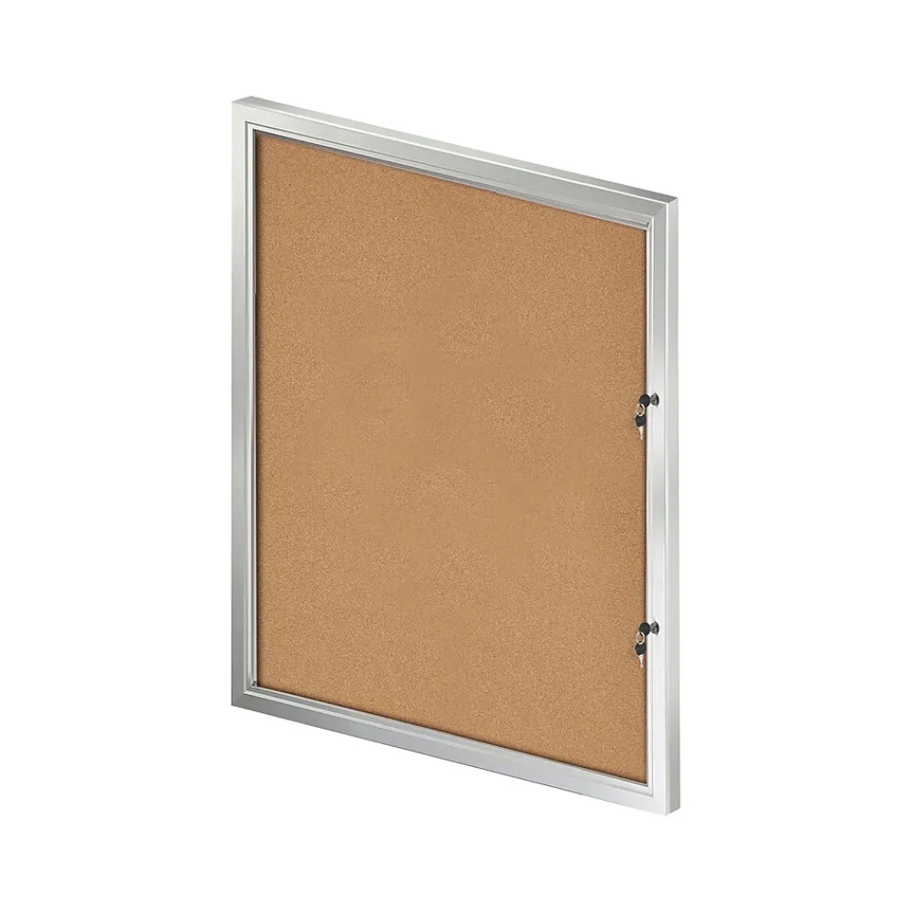 Bulletin*Azar Cork Enclosed Bulletin Board, Aluminum Frame, 42.32" x 32.09" (300231)