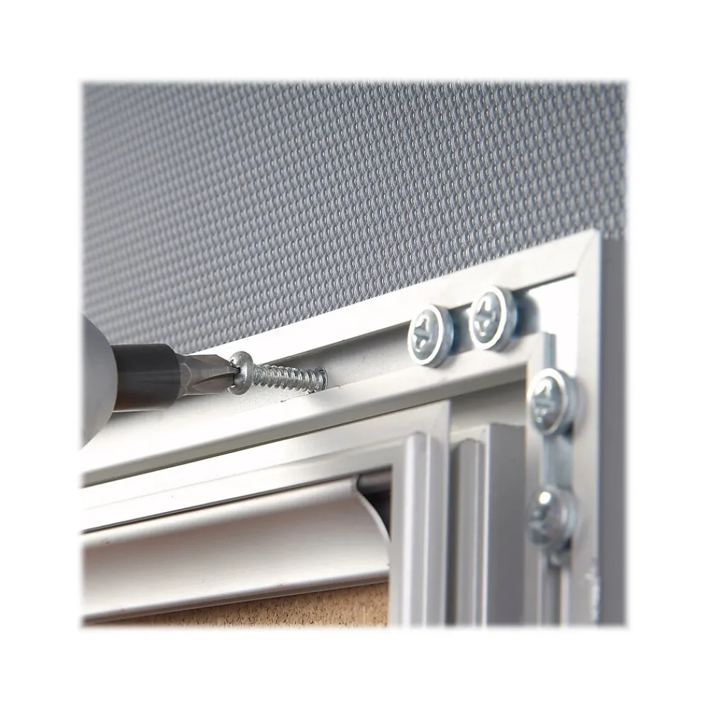 Bulletin*Azar Cork Enclosed Bulletin Board, Aluminum Frame, 42.32" x 32.09" (300231)