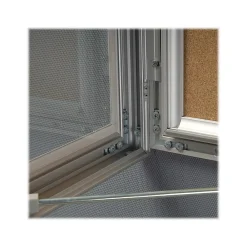 Bulletin*Azar Cork Enclosed Bulletin Board, Aluminum Frame, 29.72