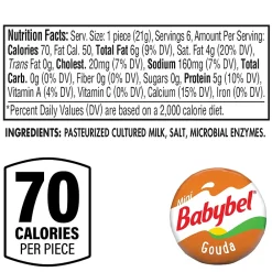 Babybel Mini Variety Cheese, 4.5 oz., 5/Pack (600-00234)