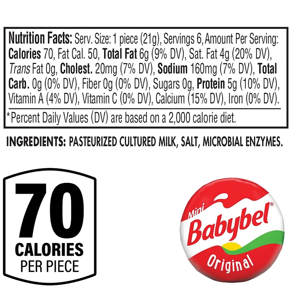 Babybel Mini Variety Cheese, 4.5 oz., 5/Pack (600-00234)