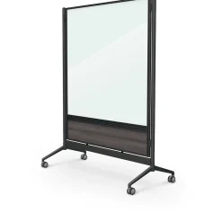 Dry Erase*Balt D.O.C. Glass Room Divider, Black Aluminum Frame, 58" x 46.3" (8221D-7998)