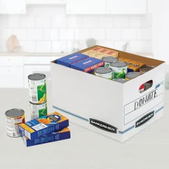 File Storage|Bankers Box® Bankers Box Easylift Corrugated File Storage Boxes, Lift-Off Lid, Letter/Letter Size, White/Blue, 12/Ct (0006301)