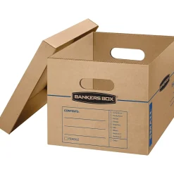 File Storage|Bankers Box® Bankers Box File Moving Boxes, Kraft/Blue, 10/Pack (7714216)