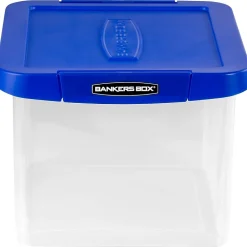 File Storage|Bankers Box® Bankers Box Heavy Duty Locking File Totes, Letter/Legal Size, Blue/Clear (0086201)