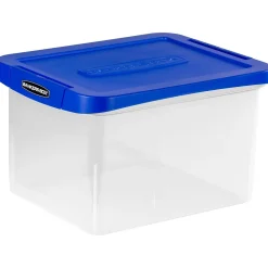 File Storage|Bankers Box® Bankers Box Heavy Duty Locking File Totes, Letter/Legal Size, Blue/Clear (0086201)