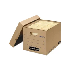 File Storage|Bankers Box® Bankers Box Heavy-Duty Corrugated File Storage Boxes, Lift-Off Lid, Letter/Legal Size, Kraft, 25/Carton (7150001)