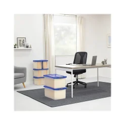 File Storage|Bankers Box® Bankers Box Heavy-Duty Latch Lid Plastic File Box, Letter Size, Blue/Clear, Each (86101)